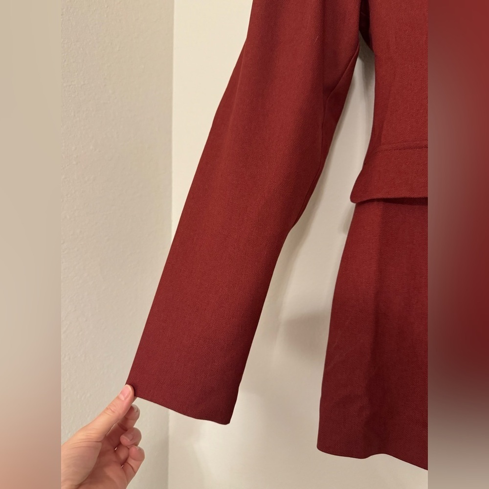 Pretty Little Things Burgundy Women’s Blazer, Women’s Maroon Blazer - Picture 7 of 14